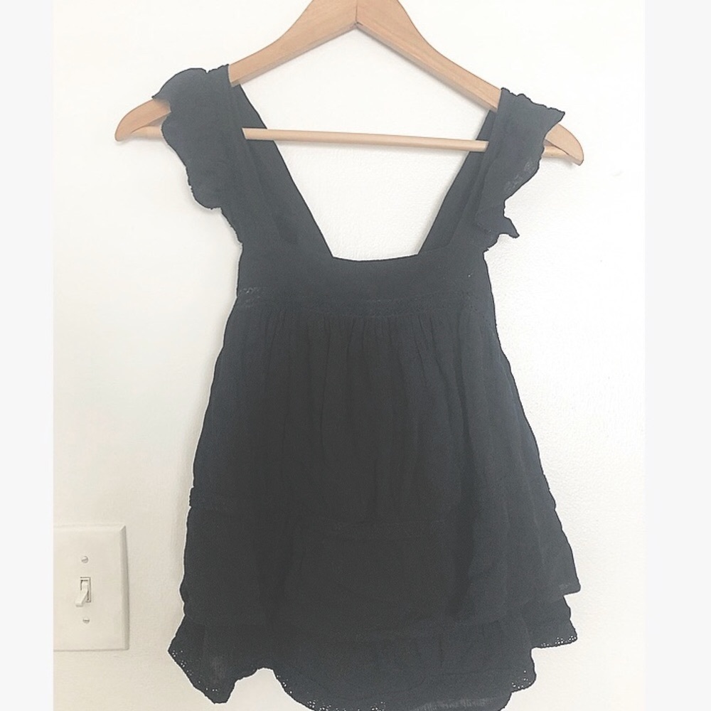 Black Ruffle Top - image 1